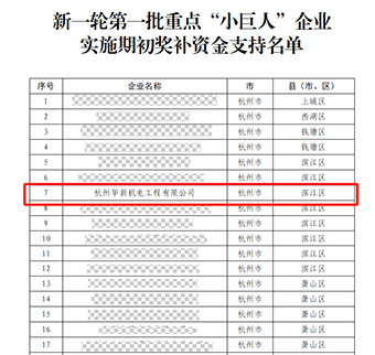 華新機(jī)電晉升國(guó)家重點(diǎn)“小巨人”啦！